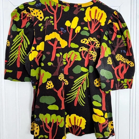 Nooworks Puff Sleeve, Tree Print - Picture 4 of 5